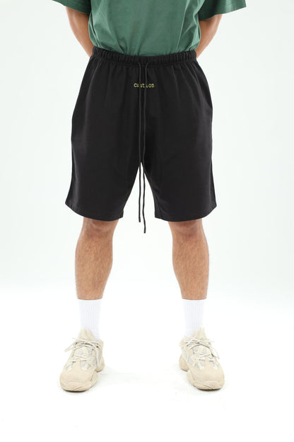 CAUTION embroidered shorts