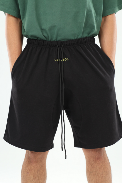 CAUTION embroidered shorts